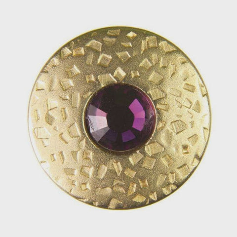 Trachtenknopf Amethyst (Violett) mit Swarovski® Crystal ST-17G Gold – Clean Showcase