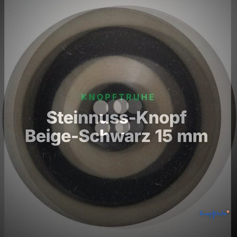Steinnuss-Knopf Beige-Schwarz 15 mm – Steinnussknopf STN-130 – Clean Showcase