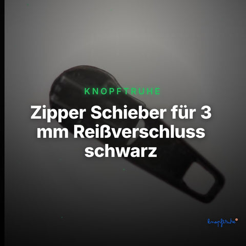 Zipper Schieber für 3 mm Reißverschluss schwarz – Clean Showcase