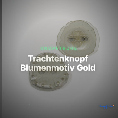 Trachtenknopf Blumenmotiv Gold – 2-Loch Knopf – TK-85S – Clean Showcase