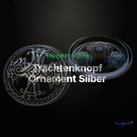 Trachtenknopf Ornament Silber – Ösenknopf – TK-23 – Clean Showcase