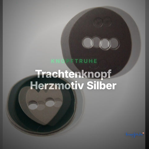 Trachtenknopf Herzmotiv Silber – 2-Loch Knopf – TK-37 – Clean Showcase