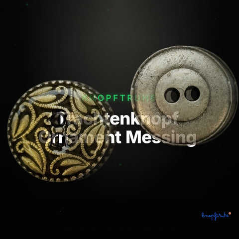Trachtenknopf Ornament Messing – 2-Loch Knopf – TK-54 – Clean Showcase
