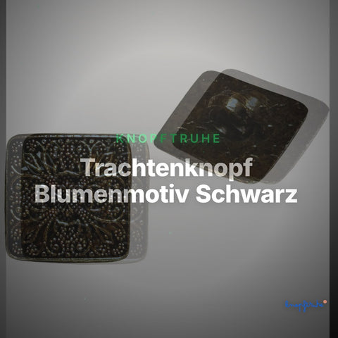 Trachtenknopf Blumenmotiv Schwarz – Ösenknopf – TK-32 – Clean Showcase