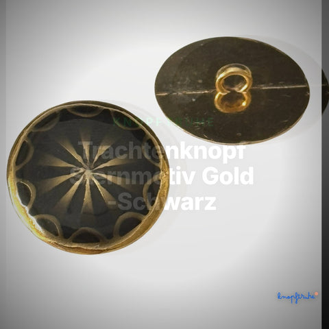 Trachtenknopf Sternmotiv Gold -Schwarz – Ösenknopf TK-13-gs – Clean Showcase