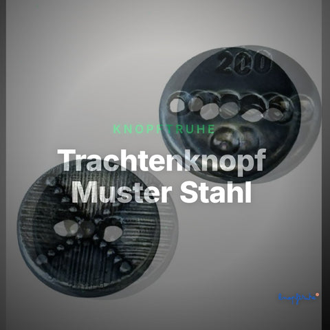 Trachtenknopf Muster Stahl – 2-Loch Knopf – TK-6 – Clean Showcase