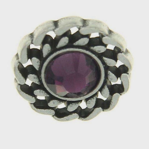 Trachtenknopf Amethyst (Violett) mit Swarovski® Crystal ST-21AS Altsilber – Clean Showcase