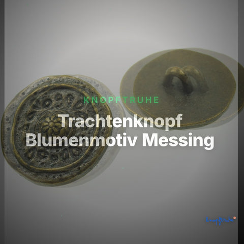 Trachtenknopf Blumenmotiv Messing – Ösenknopf – TK-83AG – Clean Showcase
