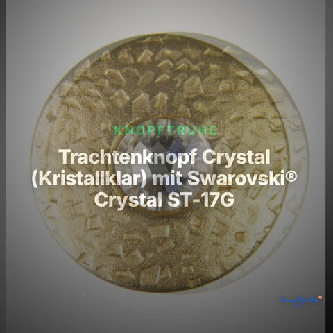 Trachtenknopf Crystal (Kristallklar) mit Swarovski® Crystal ST-17G Gold – Clean Showcase