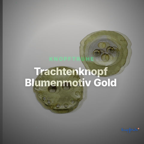 Trachtenknopf Blumenmotiv Gold – 2-Loch Knopf – TK-85G – Clean Showcase