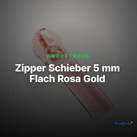 Zipper Schieber 5 mm Flach Rosa Gold – Metallschieber RV-3 – Clean Showcase