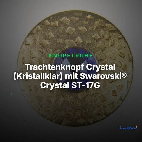 Trachtenknopf Crystal (Kristallklar) mit Swarovski® Crystal ST-17G Gold – Clean Showcase