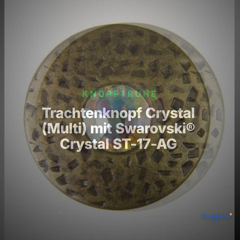 Trachtenknopf Crystal (Multi) mit Swarovski® Crystal ST-17-AG Altgold – Clean Showcase