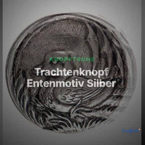 Trachtenknopf Entenmotiv Silber – Ösenknopf – TK-103AS – Clean Showcase