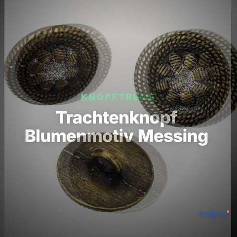Trachtenknopf Blumenmotiv Messing – Ösenknopf – TK-108M – Clean Showcase