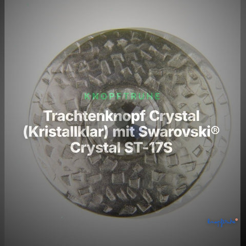 Trachtenknopf Crystal (Kristallklar) mit Swarovski® Crystal ST-17S Silber – Clean Showcase