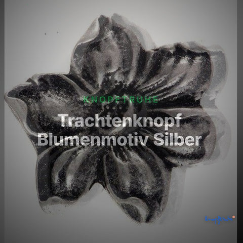 Trachtenknopf Blumenmotiv Silber – Ösenknopf – TK-100AS – Clean Showcase