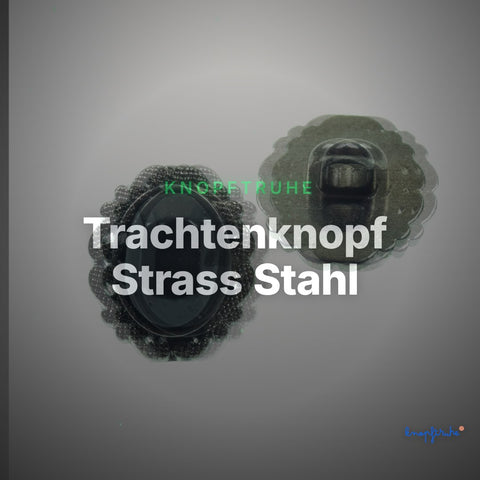 Trachtenknopf Strass Stahl – Ösenknopf – TK-118 – Clean Showcase