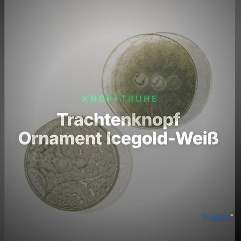 Trachtenknopf Ornament Icegold-Weiß – 2-Loch Knopf – TK-146 – Clean Showcase