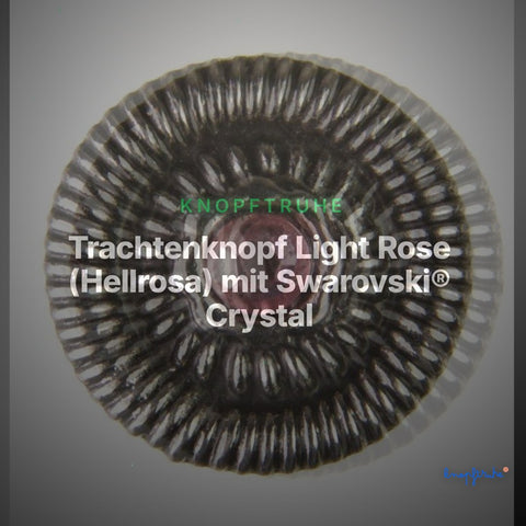 Trachtenknopf Light Rose (Hellrosa) mit Swarovski® Crystal ST-19AS Altsilber – Clean Showcase