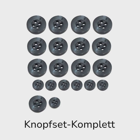 Hemdknopf-Set dunkel-Grau – Komplettlösung (11 mm  / 12 mm) – Hero Spotlight