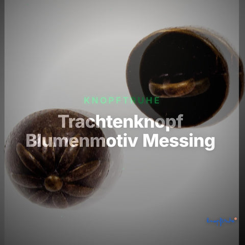 Trachtenknopf Blumenmotiv Messing – Ösenknopf – TK-43 – Clean Showcase