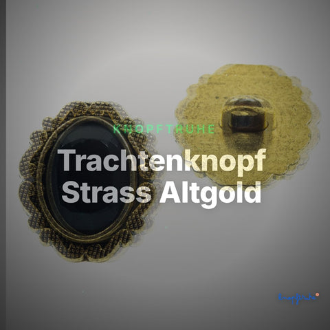 Trachtenknopf Strass Altgold – Ösenknopf – TK-118 – Clean Showcase