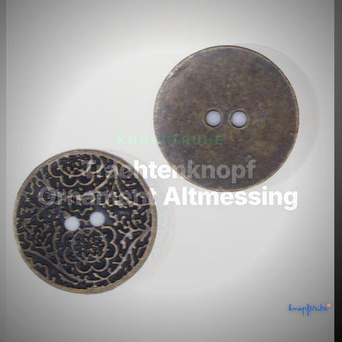 Trachtenknopf Ornament Altmessing – 2-Loch Knopf – TK-146 – Clean Showcase