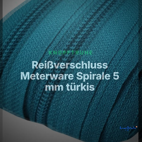Reißverschluss Meterware Spirale 5 mm türkis – Clean Showcase