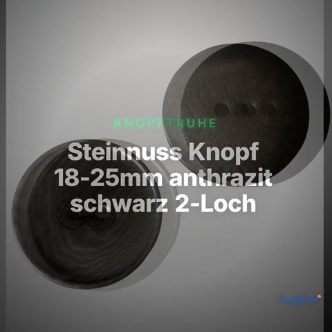 Steinnuss Knopf 18-25mm anthrazit schwarz 2-Loch – Clean Showcase