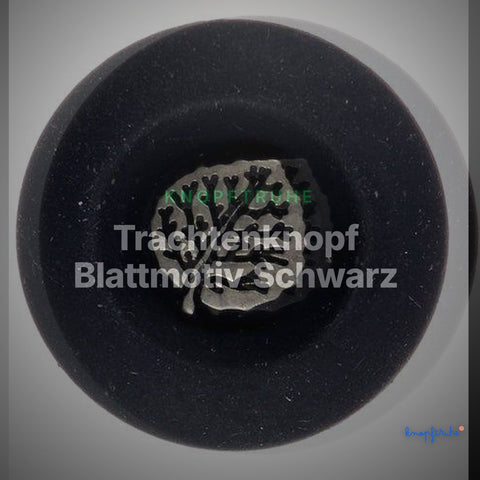 Trachtenknopf Blattmotiv Schwarz – Ösenknopf – TK-161SCHW – Clean Showcase