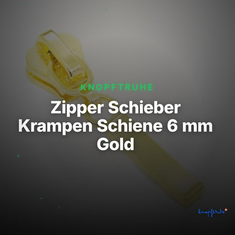 Zipper Schieber Krampen Schiene 6 mm Gold – Metall RV-6 – Clean Showcase