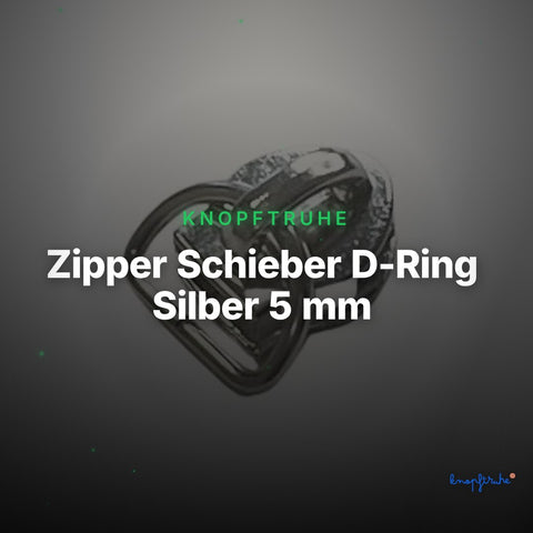 Zipper Schieber D-Ring Silber 5 mm – Metallschieber RV-2 – Clean Showcase