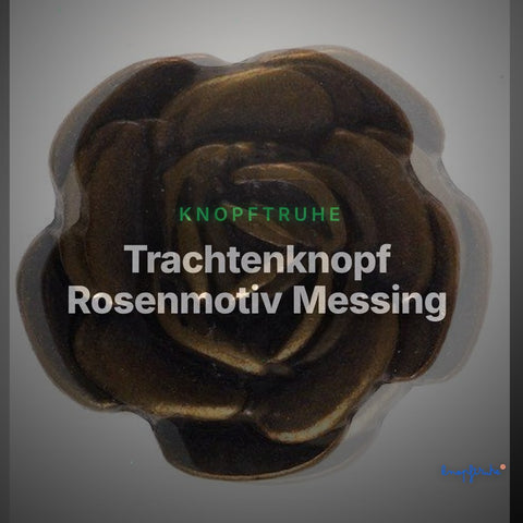 Trachtenknopf Rosenmotiv Messing – Ösenknopf – TK-116AM – Clean Showcase