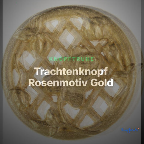 Trachtenknopf Rosenmotiv Gold – Ösenknopf – TK-64G – Clean Showcase