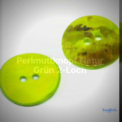 Perlmuttknopf Natur Grün 2-Loch – PL-110-GRUEN – Clean Showcase