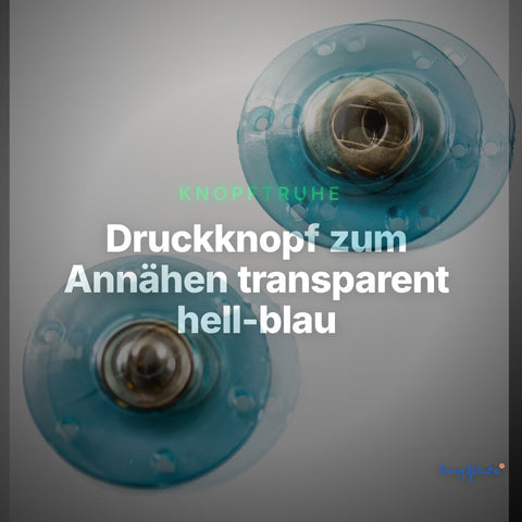 Druckknopf zum Annähen transparent hell-blau – Clean Showcase