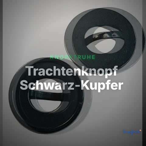 Trachtenknopf Schwarz-Kupfer – Schlitzknopf – TK-141 – Clean Showcase