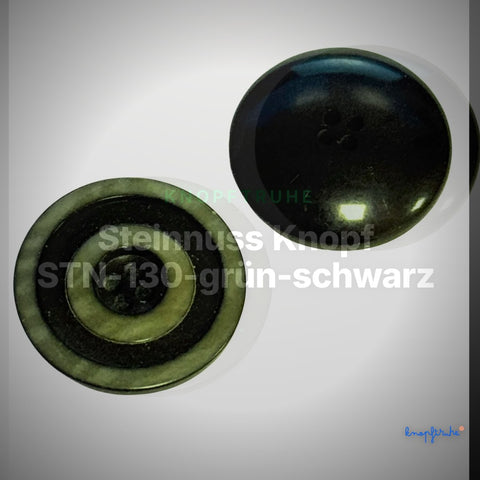 Steinnuss Knopf STN-130-grün-schwarz – Clean Showcase