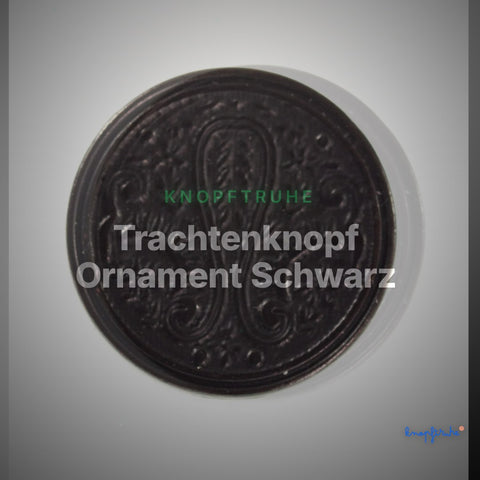 Trachtenknopf Ornament Schwarz – Ösenknopf – TK-3 – Clean Showcase