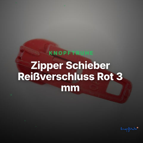Zipper Schieber Reißverschluss Rot 3 mm – Metallschieber RV-1 – Clean Showcase