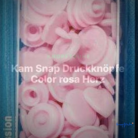 Kam Snap Druckknöpfe Color rosa Herz – Clean Showcase