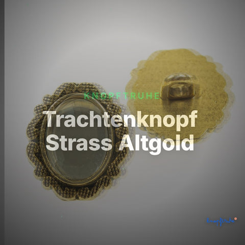 Trachtenknopf Strass Altgold – Ösenknopf – TK-118 – Clean Showcase