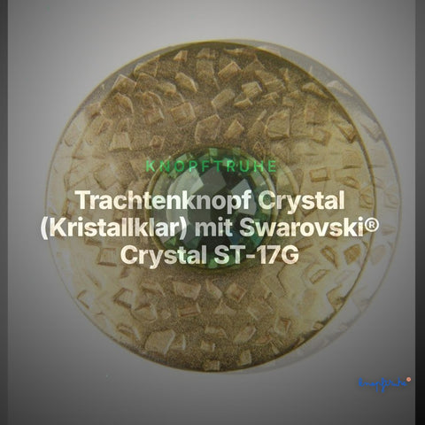 Trachtenknopf Crystal (Kristallklar) mit Swarovski® Crystal ST-17G Gold – Clean Showcase