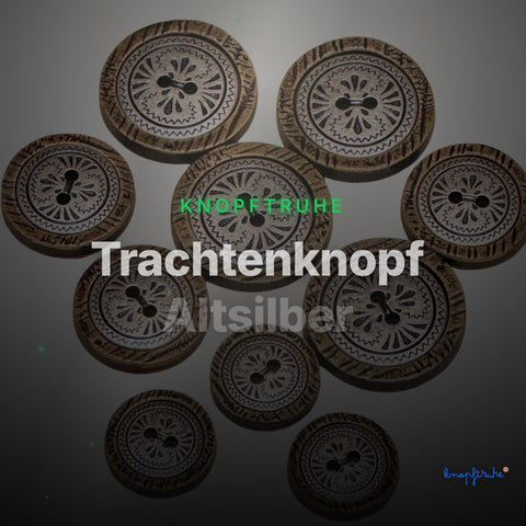Trachtenknopf Altsilber – 2-Loch Knopf – Clean Showcase
