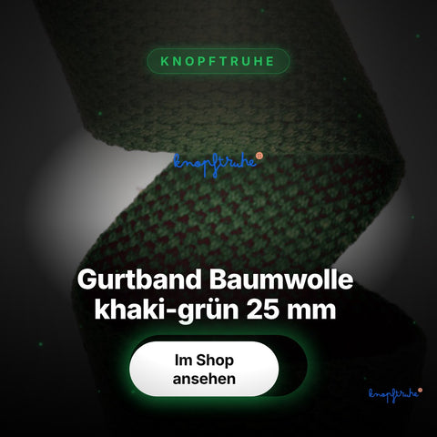 Gurtband Baumwolle khaki-grün 25 mm – Hero Spotlight