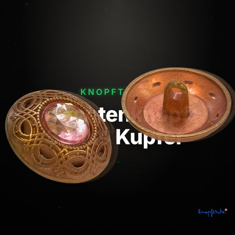 Trachtenknopf Strass Kupfer – Ösenknopf – TK-5 – Clean Showcase