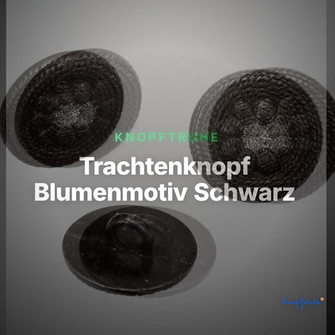 Trachtenknopf Blumenmotiv Schwarz – Ösenknopf – TK-108 – Clean Showcase