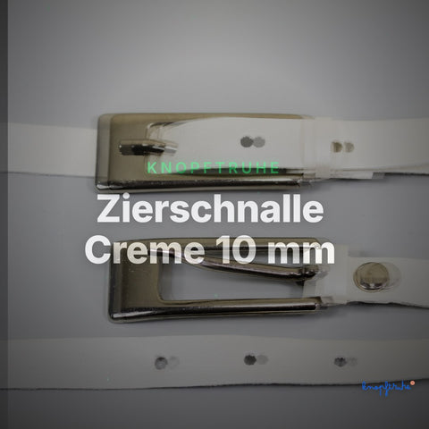 Zierschnalle Creme 10 mm – Metallschnalle ZS-6 – Clean Showcase