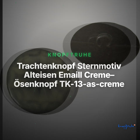 Trachtenknopf Sternmotiv Alteisen Emaill Creme– Ösenknopf TK-13-as-creme – Clean Showcase